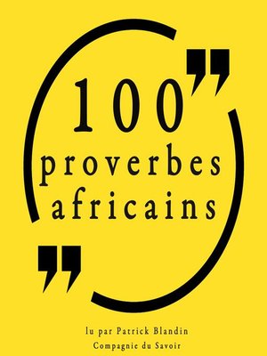 cover image of 100 proverbes africains